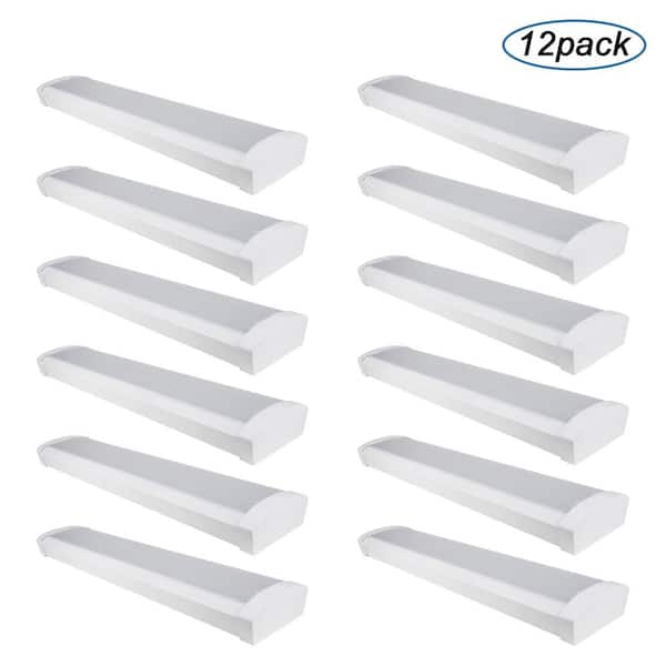 Cedar Hill 5.5 in. x 24 in. 25-Watt 4000K Modern White Integrated LED Flush Mount Lighting (12-Pack)