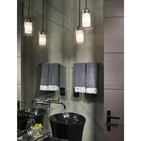 Double Glass 1-Light Polished Chrome Pendant