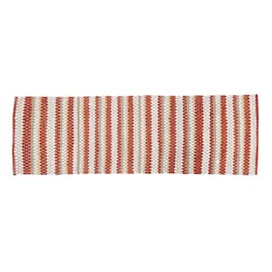Kingswood Red and Cream Chindi Rag Rug Runner 2 ft. x 6 ft.