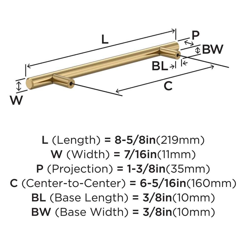 Champagne Bronze 6-5/16" Bar Cabinet Pull