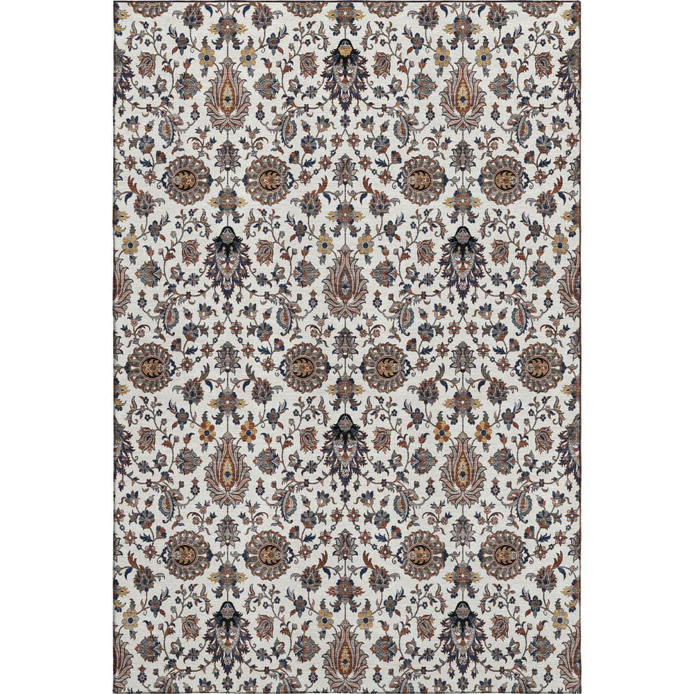 Mayfield Premium Machine Washable Abstract AMF2192 Ivory 3 ft. x 4 ft. Area Rug price history on PriceWatchPro