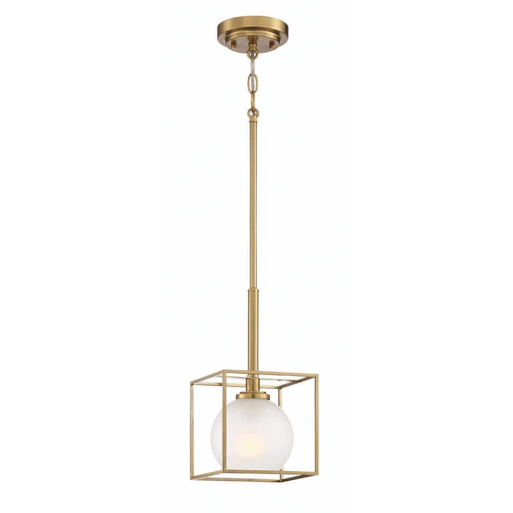 Gold Glass Mini Pendant Light with Globe Shade