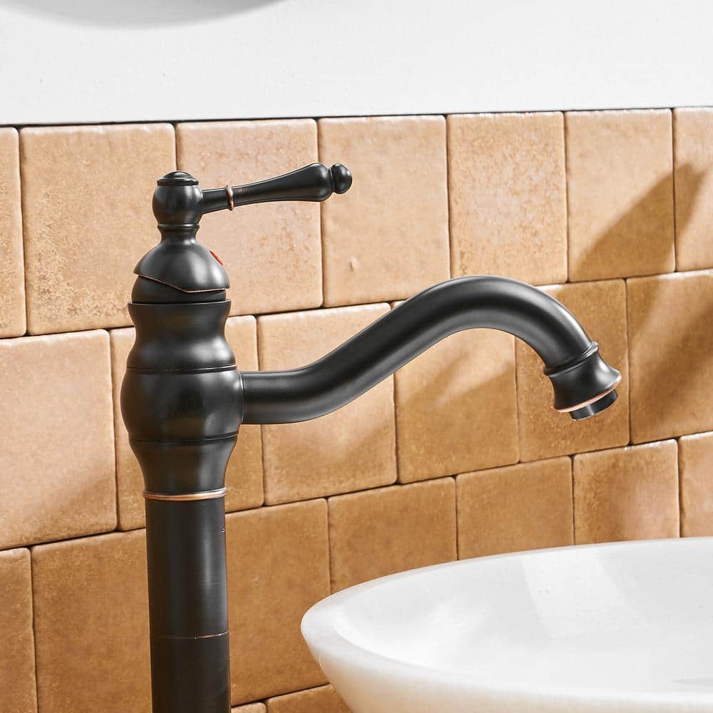 Oil-Rubbed Bronze Single Handle Vessel Bathroom Faucet