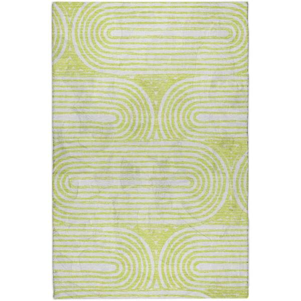 Dream Shag Premium Machine Washable Abstract ADS540 Green 10 ft. x 14 ft. Area Rug