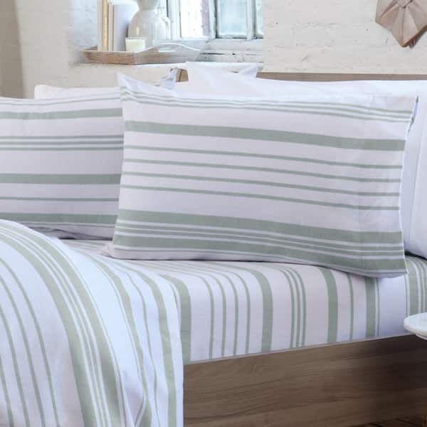 FRESHFOLDS 4-Piece Blue 100% Turkish Cotton Queen Ultra-Soft Flannel Sheet Set