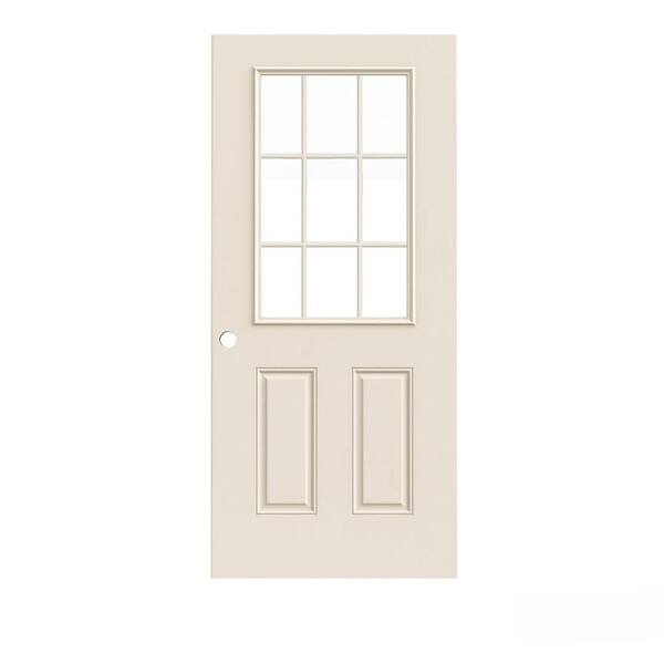 Jeld Wen 36 In X 79 In 9 Lite Primed Steel Universal Reversible Entry Door Slab 794857 The