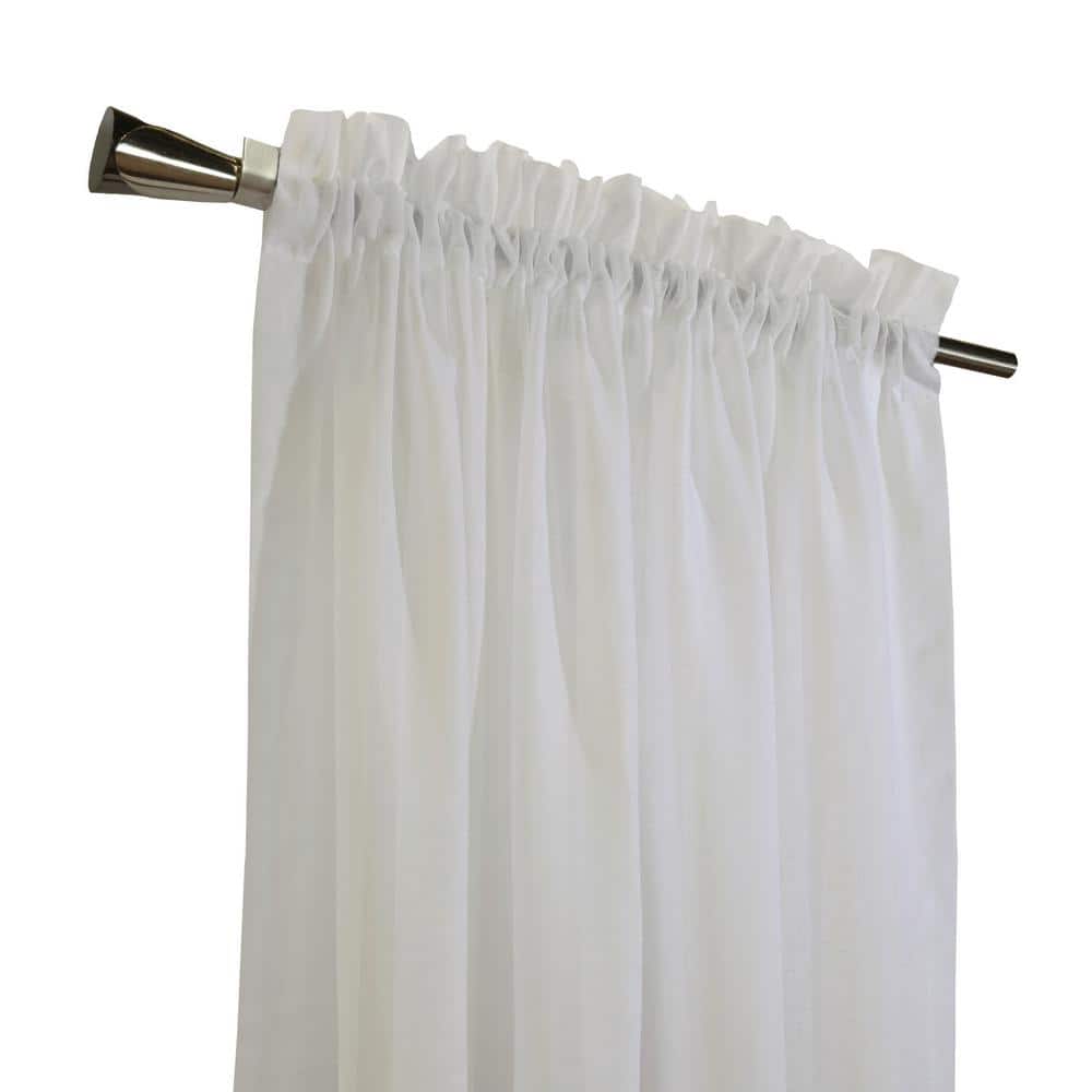 Ivory Sheer Polyester Rod Pocket Curtain Panel 56" x 95"