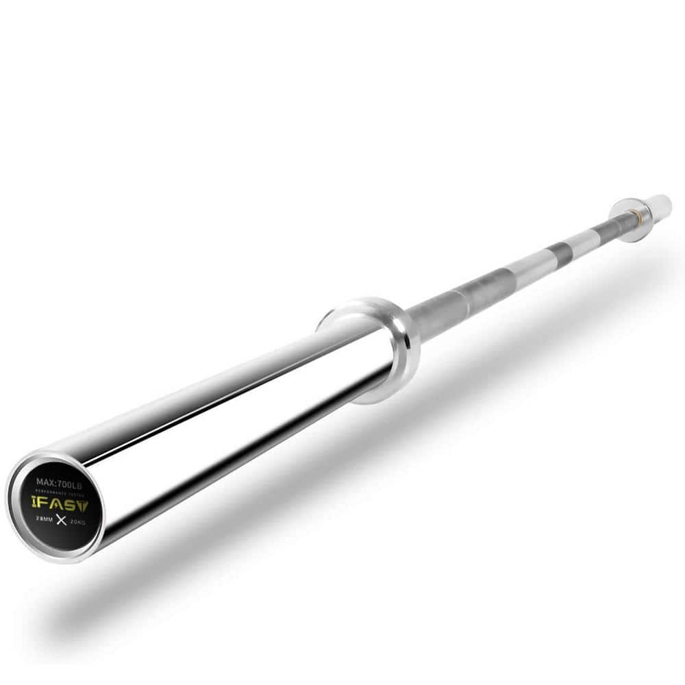 Tidoin 7.2 ft. Silver Stainless Steel Olympic Barbell Bar for 2 in