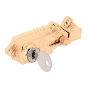 Defender Security U 9946 Drawer and Cabinet Lock – Secure Important Files  and Drawers, 1-1/8”, Diecast Housing with Brass Finish, Fits on 13/16” Max