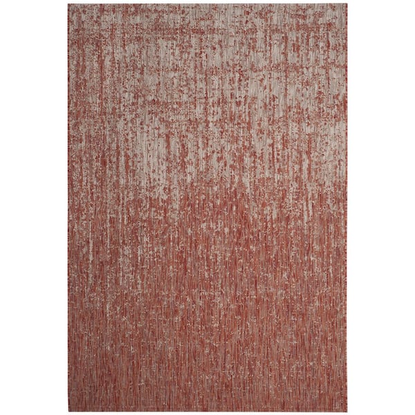 Courtyard Rust/Gray 5 ft. x 8 ft. Distressed Gradient Indoor/Outdoor Area Rug