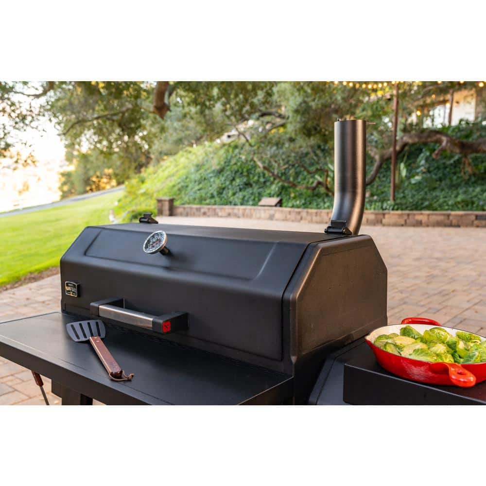 Oakford 1150 Reverse Flow Offset Smoker Charcoal Grill in Black - Thumbnail 3
