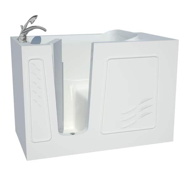 Universal Tubs Builder's Choice 53 in. Left Drain Quick Fill Walk-In Soaking Bath Tub in White