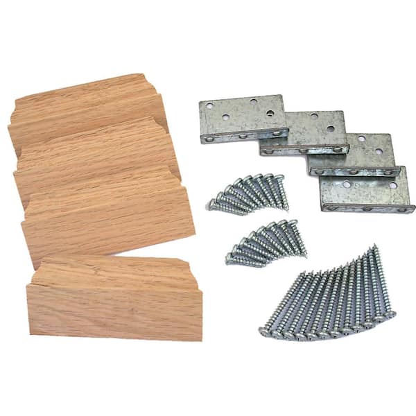 1.75 in. D x 6 in. W x 8 in. L Unfinished Red Oak Newel Mount Kit