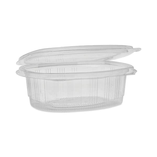 Choice 24 oz. Clear RPET Hinged Deli Container - 200/Case