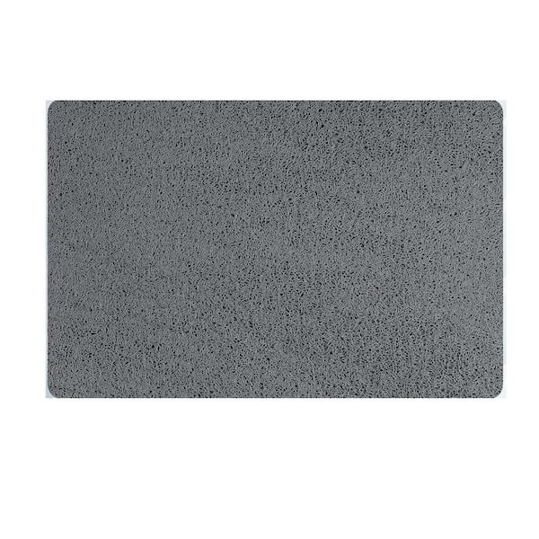 32 in. x 17 in. Non Slip PVC Bath Mat in Gray, Foot Scrubber Anti Slip Fast Drying Shower Mat for Tub, Floor, Bathroom
