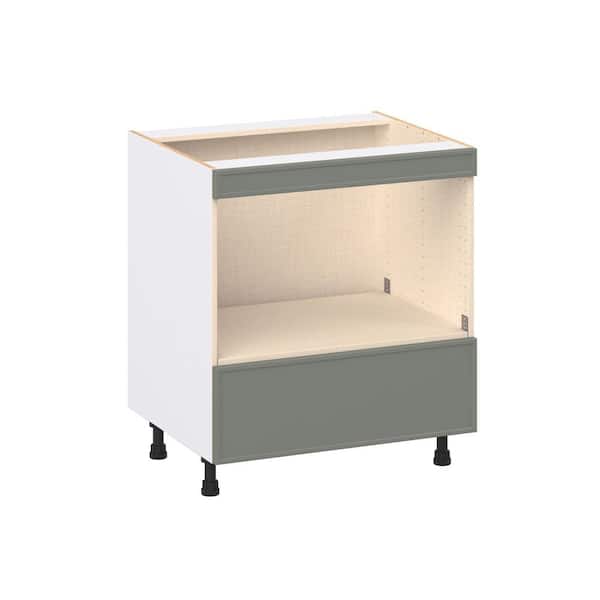 Fairview 30 in. W x 24 in. D x 34.5 in. H Assembled Slim Shaker Mircowave Base Kitchen Cabinet in Moss Green