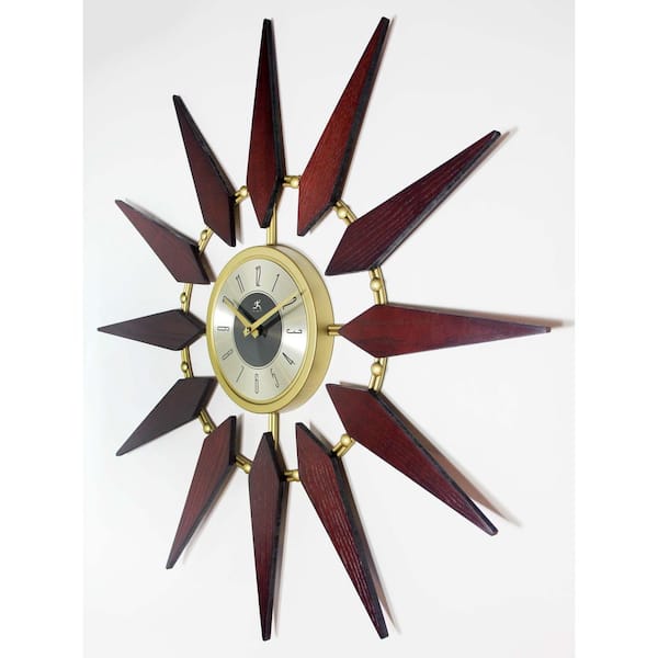 Infinity Instruments Orion Walnut Look Wall Clock 15371WL - The