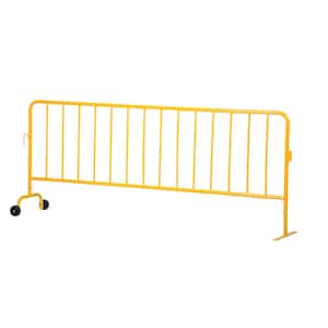 Light Weight Yellow Steel Crowd Control Interlocking Barrier with 1-Flat Foot and 1-Wheeled Foot