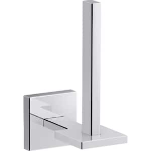 Square Vertical Toilet Paper Holder in Polished Chrome