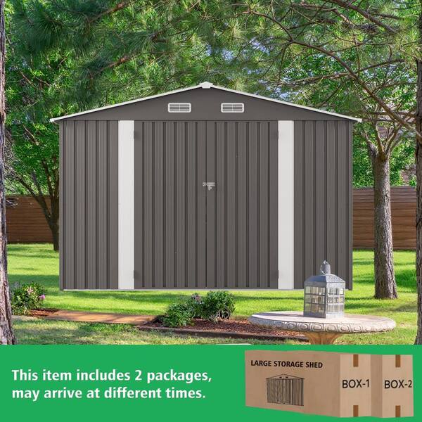10 ft. W x 12 ft. D Metal Outdoor Metal All-Weather Storage Shed w