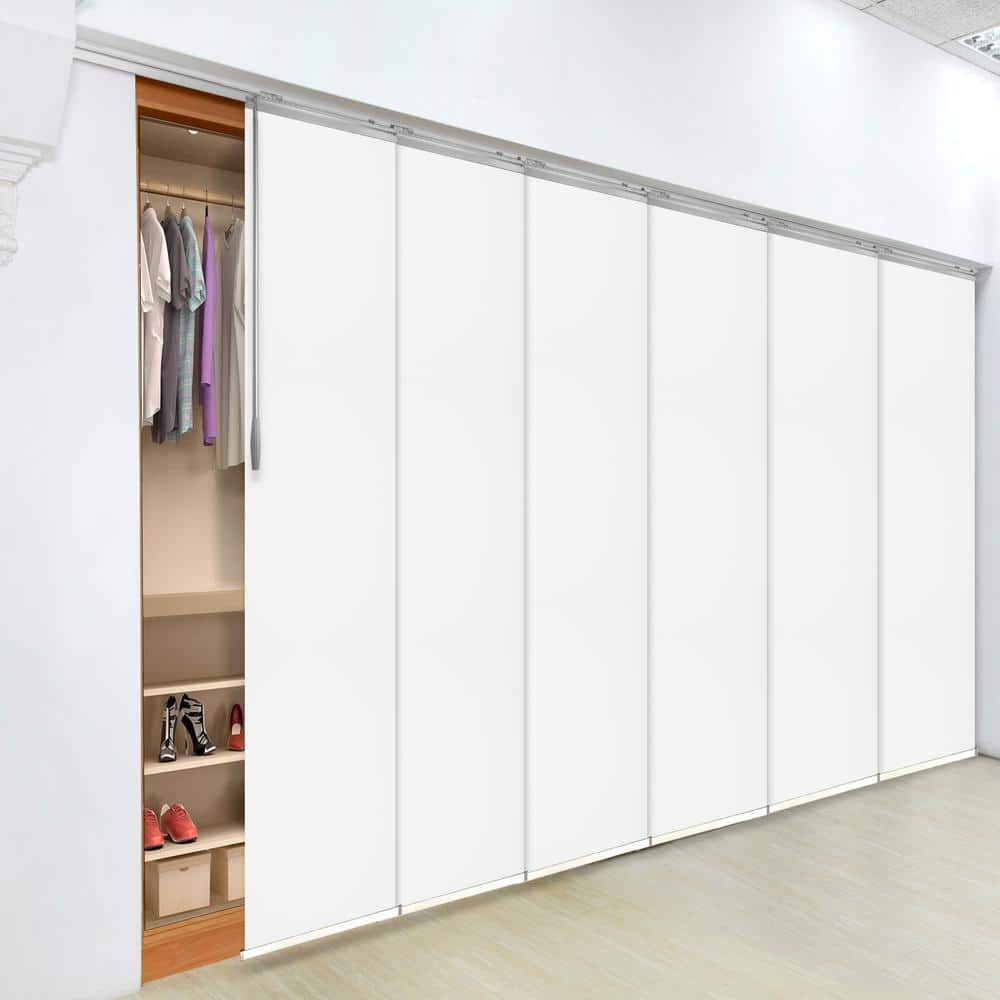 Alabaster 70 in. to 130 in. W x 116 in. L Adjustable 6-Panel, Satin Nickel Single Rail Panel Track with 23.5 in. Slates price history on PriceWatchPro
