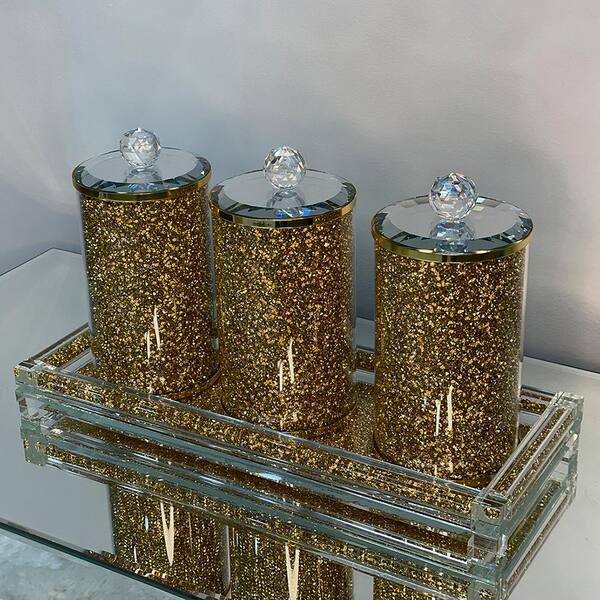 The Container Store 3 oz. Glass Spice Jar Gold Pkg/12, 1-3/4 diam. x 3-3/4 H