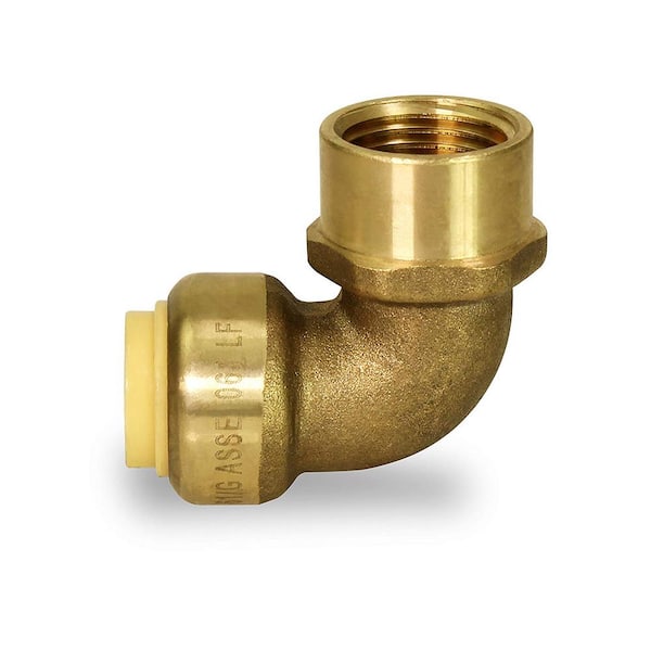 PLUMBFLEX 1/2 in. Push to Connect Push x Female 90-Degree Elbow, Pipe Fitting for PEX, Copper and CPVC Piping