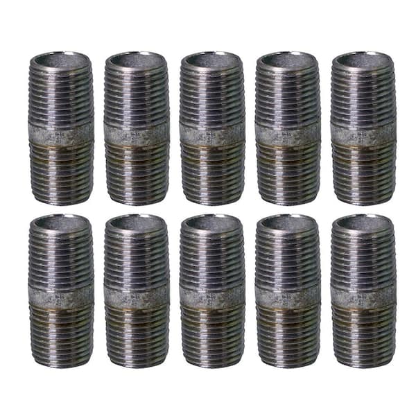 5 Pack of Nipples Black Iron Pipe 1/2  inch x 1 1/2" Free Ship to U.S. 