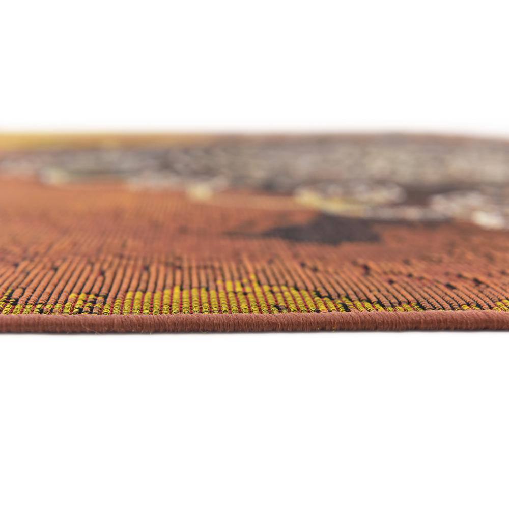 Rust Red Rectangular Synthetic Outdoor Area Rug 8' x 11'