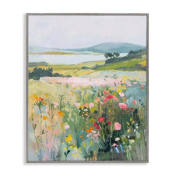 Stupell Industries Soft Abstract Countryside by RileyB Gray Framed Nature Giclee Art Print 20 in. x 16 in.