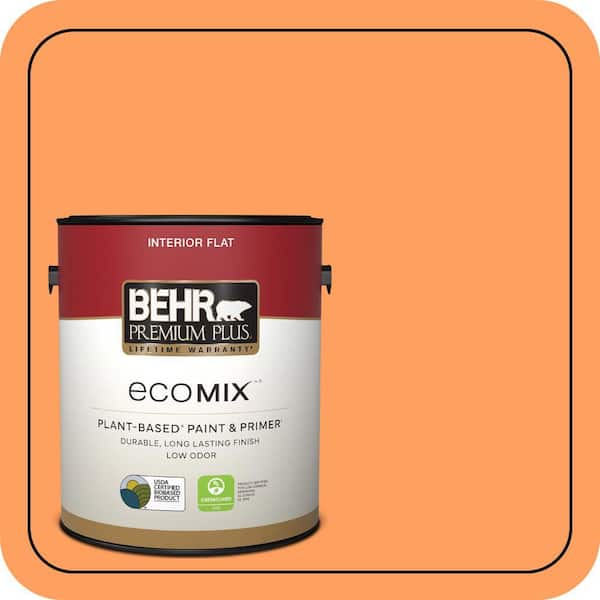 1 gal. #250B-5 Orange Spice Flat EcoMix Plant-Based Interior Paint & Primer