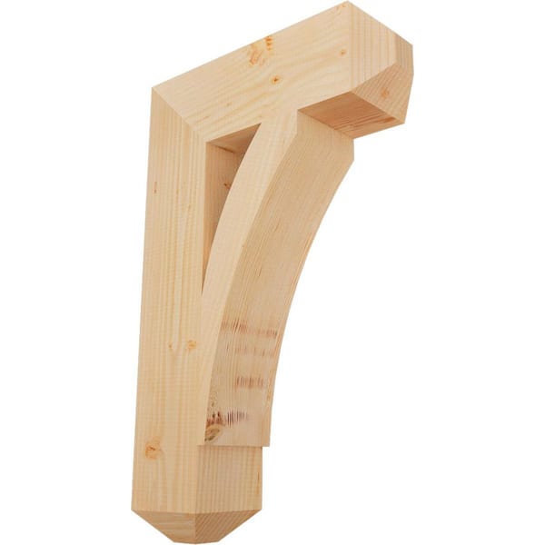 Ekena Millwork 5.5 in. x 32 in. x 20 in. Douglas Fir Thorton Craftsman Smooth Bracket