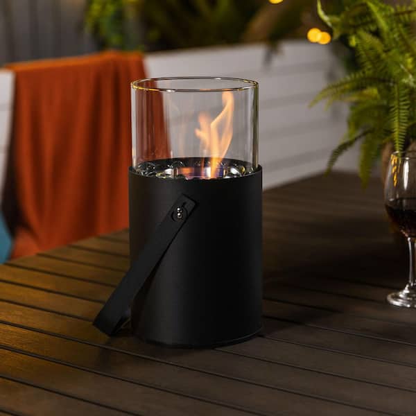 Mondawe Black Round Steel Outdoor Portable Ethanol Fire Pit