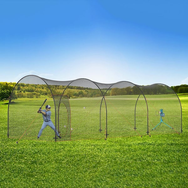 35FT Baseball & Softball Batting Cage Netting - Heavy Duty PE, Portable With Storage Bag, For Pitching Practice