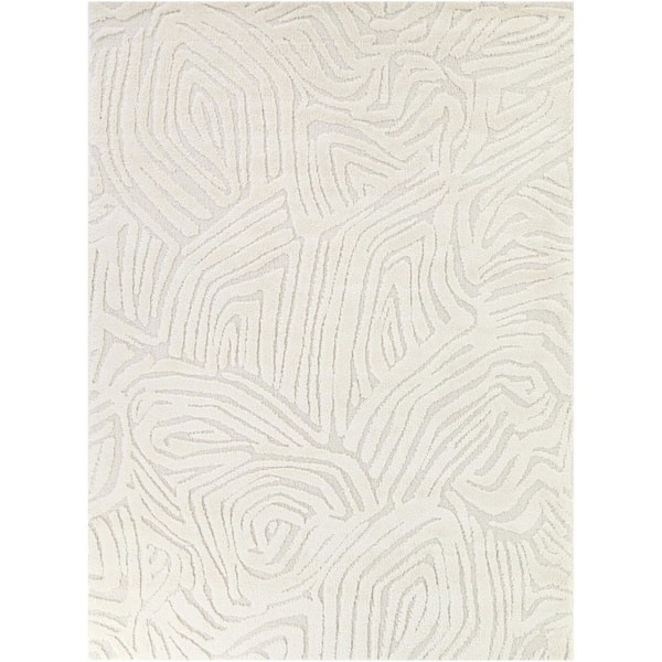 Unbranded Beauchamp Cream 5 ft. 3 in. x 7 ft. Abstract Area Rug