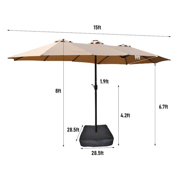 3 ft patio umbrella Treasure Garden 13-ft Outdoor Patio Umbrella with Lux Lighting, Octago