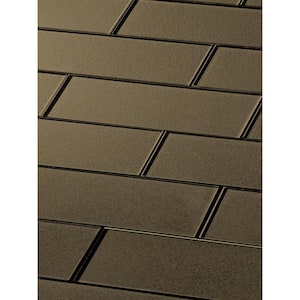 Transitional Design Glossy Bronze Subway 3 in. x 12 in. Glass Backsplash Wall Tile (14 sq. ft./Case)