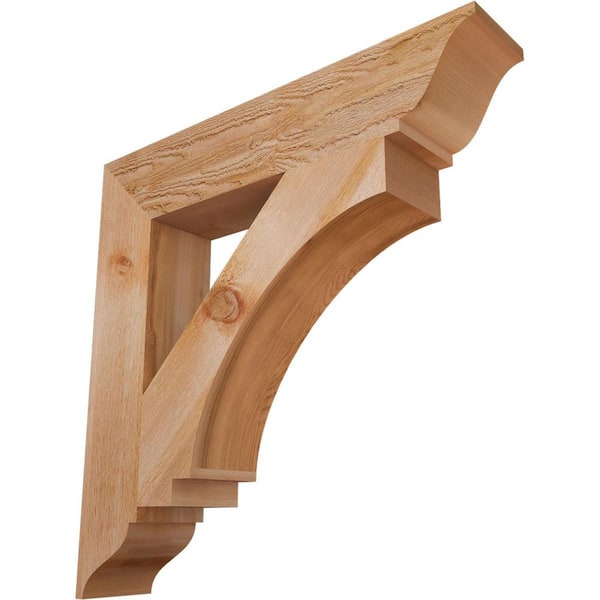 Ekena Millwork 6 in. x 32 in. x 32 in. Western Red Cedar Imperial Traditional Rough Sawn Bracket