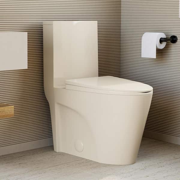 Swiss Madison St. Tropez 1-Piece 1.1/1.6 GPF Dual Flush Elongated Toilet in Bisque Seat Included