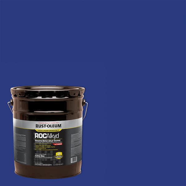 Rust-Oleum 5 gal. ROC Alkyd V7400 Direct-to-Metal Gloss Safety Blue Interior/Exterior Enamel Paint