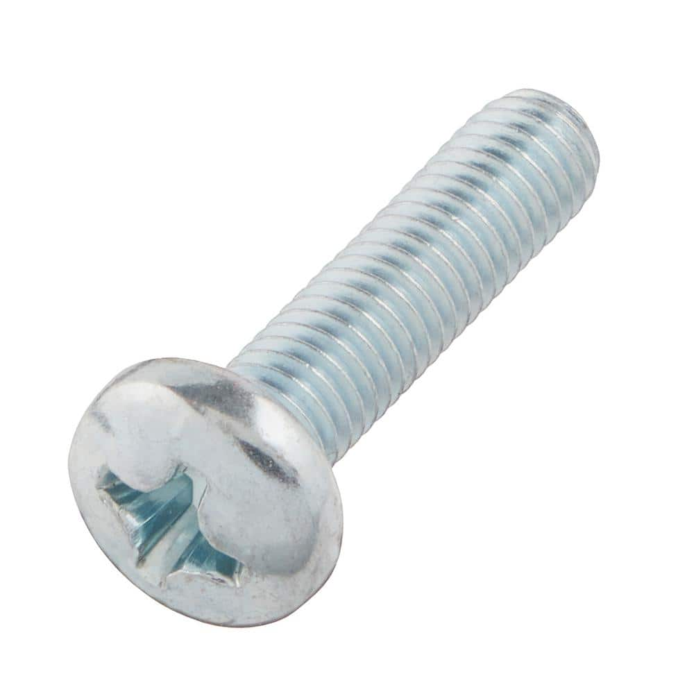 Everbilt M6-1.0x25mm Zinc Pan Head Phillips Drive Machine Screw 1-Piece ...