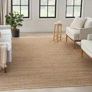Natural Jute Natural 7 ft. x 10 ft. All-Over Design Contemporary Area Rug