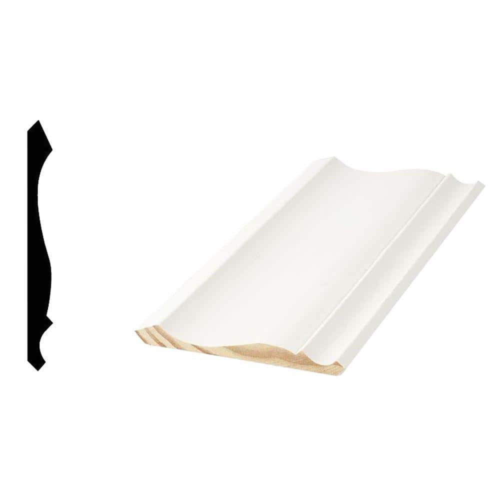 American Wood Moulding LWM 45 1 in. x 5-1/4 in. MDF Primed Crown Moulding  L45-MDF - The Home Depot