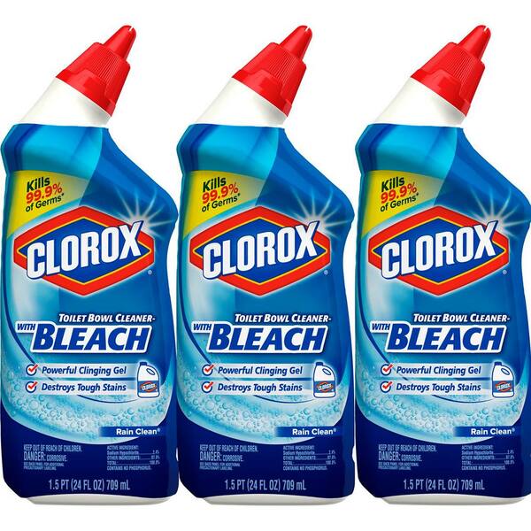 Clorox 24 Oz Rain Clean Toilet Bowl Cleaner With Bleach 3 Pack 4460032306 The Home Depot