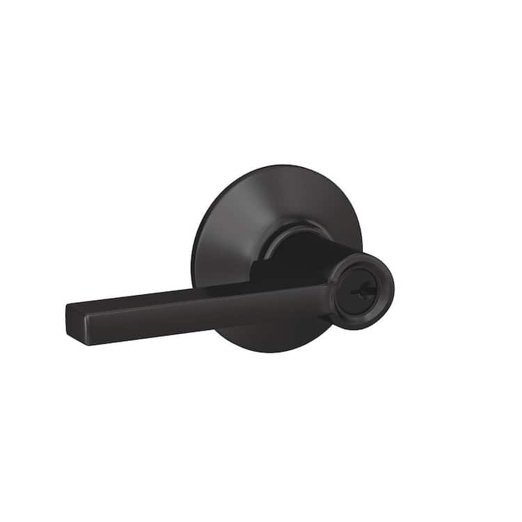 Schlage Latitude Matte Black Keyed Entry Door Handle