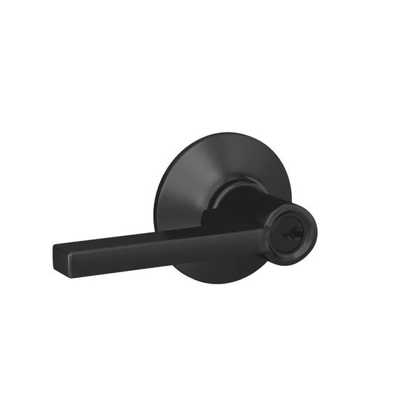 Schlage Custom Latitude Matte Black Keyed Entry Door Handle with Howe