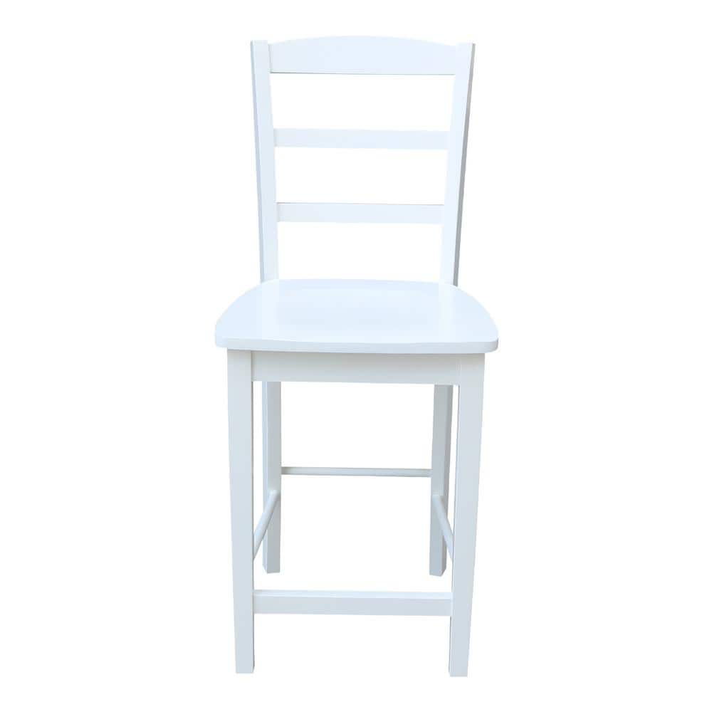 International Concepts Madrid 24 in. H Pure White Counter Stool S08-402 ...