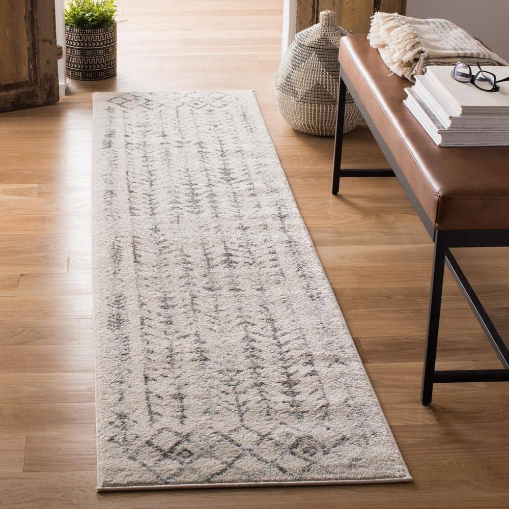 Tulum 2 ft. x 5 ft. Ivory/Gray Border Tribal Diamonds Runner Rug price history on PriceWatchPro