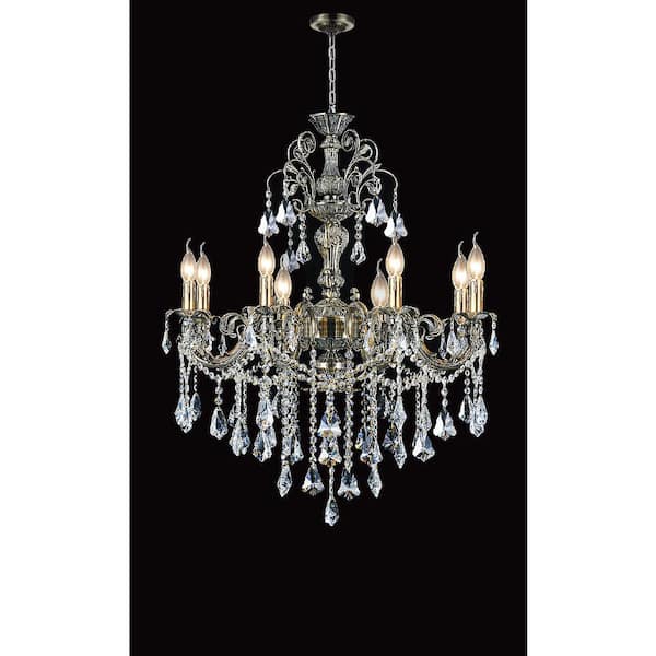 CWI Lighting Brass 8 Light Up Chandelier With Antique Brass Finish