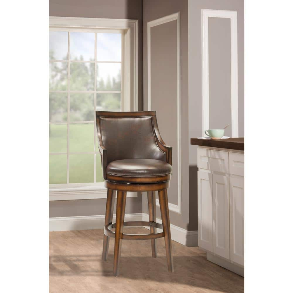 Hillsdale Furniture Lyman 26.5 In. Rustic Oak Cushioned Bar Stool 4481 ...